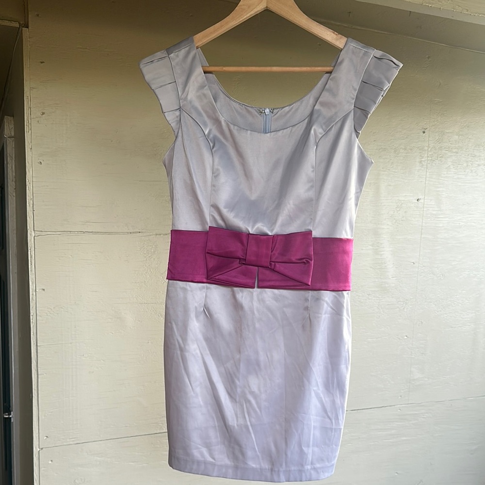 R J Lady - Elegant Dress with Pink Accent